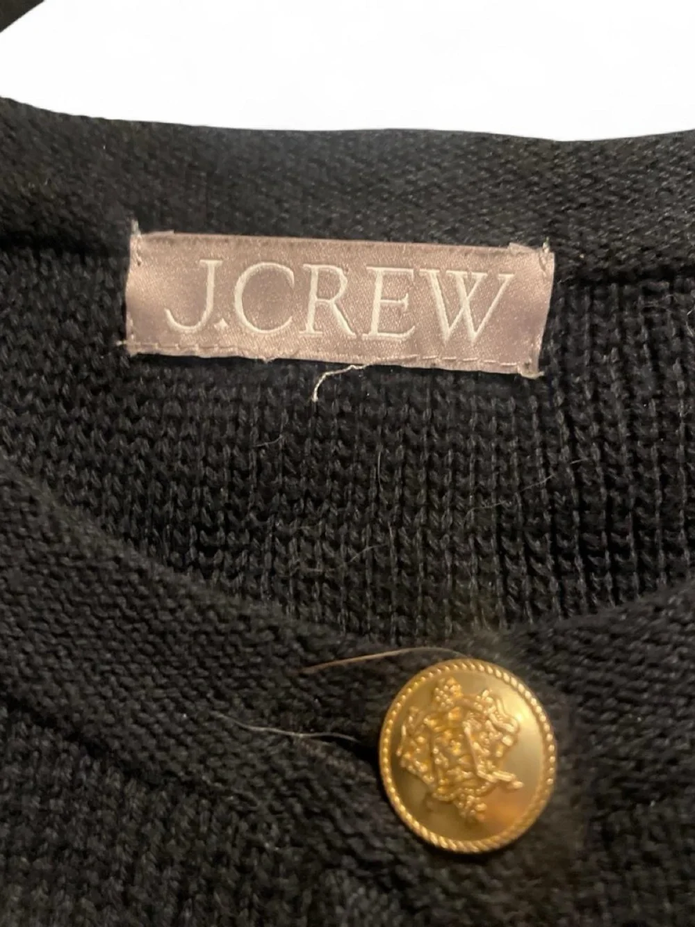 J. Crew Black Knit Cardigan with Gold Buttons